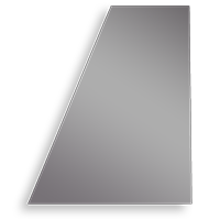 Spiegel mit Dachschräge links trapezform, 4 Seiten