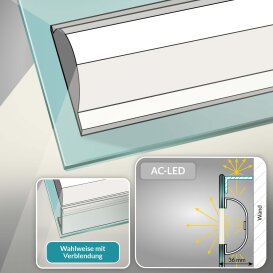 Badspiegel mit Tageslicht Beleuchtung oben-unten Enjoy V AC-LED