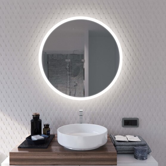 Runder Badspiegel mit umlaufender LED Beleuchtung LOOP