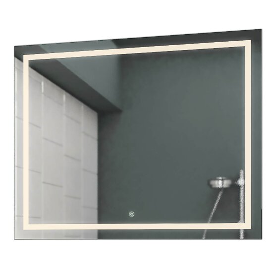 60 cm Breit x 80 cm Hoch Badezimmerspiegel inkl. Touch Schalter/Dimmer Allegro LED Badspiegel  Licht umlaufend von  Concept2u®