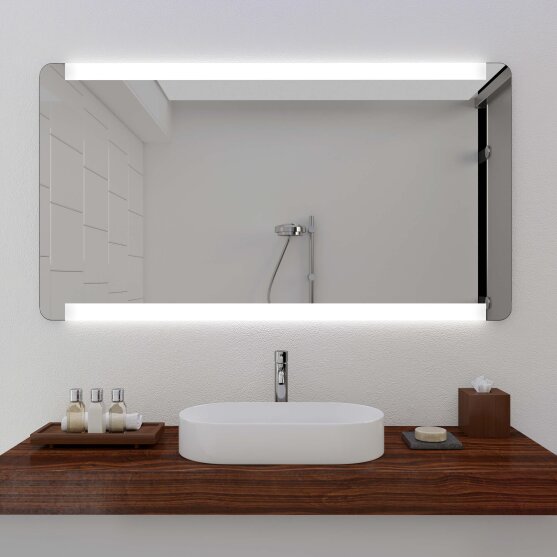 Concept2u® Badspiegel LAURO 110x60 cm mit Rundecken