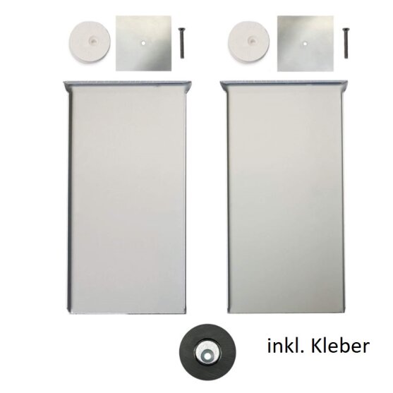 ProfiSet Spiegelbefestigung / verdeckte Klebermontage bis 1 m² (3x Klebeblech) 13 mm