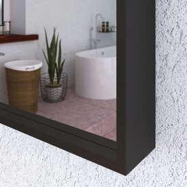 Spiegel mit Rahmen 35 mm tief - Wunschdekor Holz oder Metall