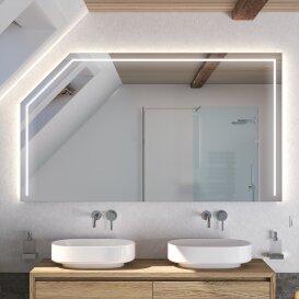 Badspiegel nach Maß mit Dachschräge Line III+