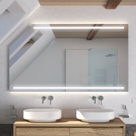 Badezimmerspiegel mit Abschnitt und LED Beleuchtung Young V