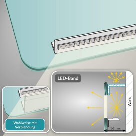 LED Lichtspiegel mit Rundecken Ambiente I