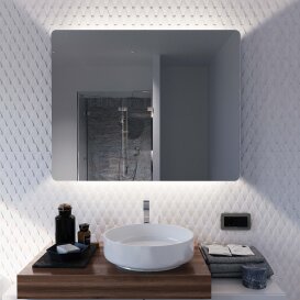 LED Badspiegel mit Rundecken Ambiente V