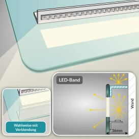 LED Badspiegel mit Rundecken Line I