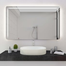 LED Badspiegel mit Rundecken nach Maß Line III +