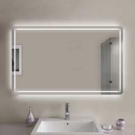 LED Badspiegel mit Rundecken Line IV +