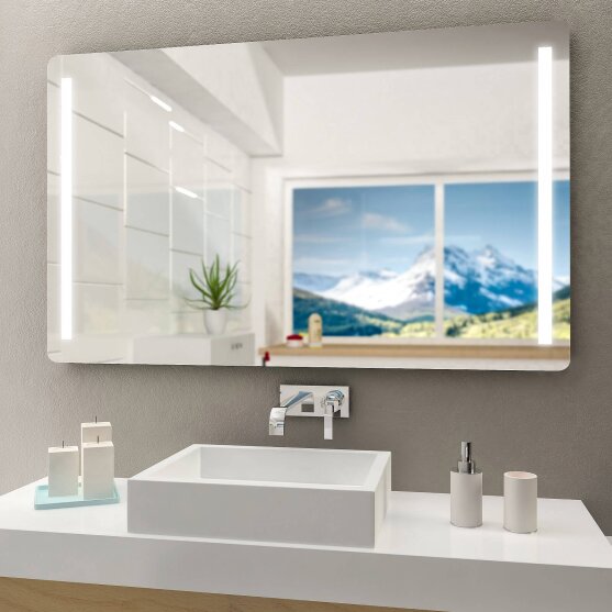 Rundecken Badspiegel mit FlächenLED Premium II