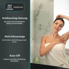 Rundecken Badspiegel mit FlächenLED Premium V