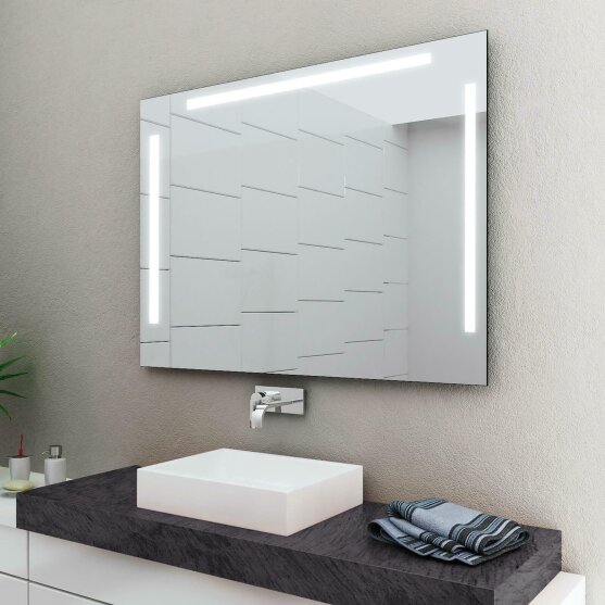 450 x 600 mm SALE Badspiegel BxH  mit Tageslicht Beleuchtung seitlich+oben Enjoy III
