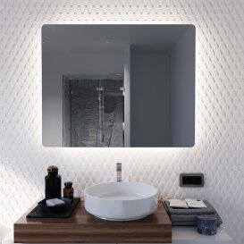 100 x 60 cm BxH SALE LED Badspiegel mit Rundecken...