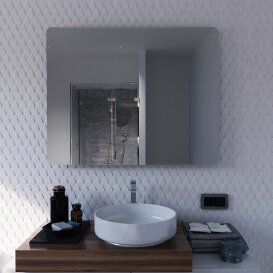 100 x 60 cm BxH SALE LED Badspiegel mit Rundecken...
