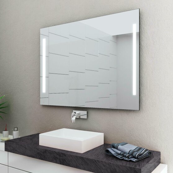 SALE Badspiegel 1000 x 800 mm BxH mit Tageslicht Beleuchtung links+rechts Enjoy II