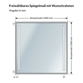 Spiegel mit Rahmen und Licht Premium II